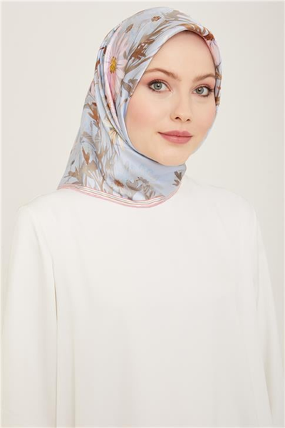Armine Çiçek Desenli Twill İpek Eşarp 24Ya9129 07