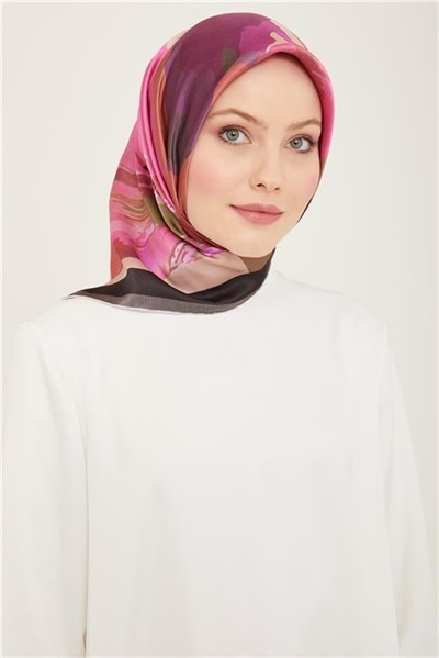 Armine Çiçek Desenli Twill İpek Eşarp 24Ya9145 2 36