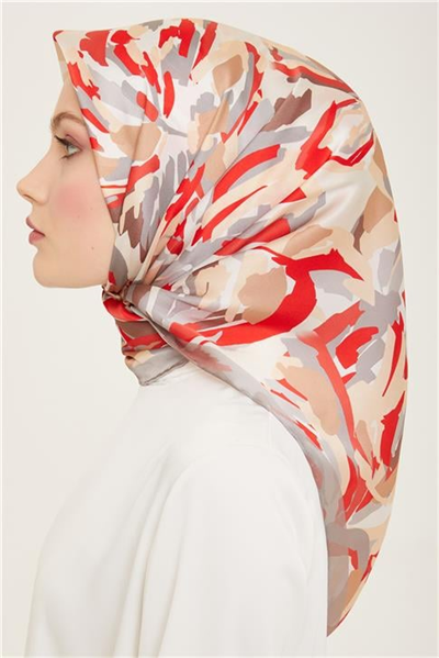 Armine Çiçek Desenli Twill İpek Eşarp 24Ya9140 51 05