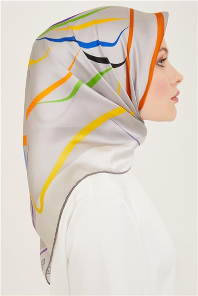 Armine Çiçek Desenli Twill İpek Eşarp 24Ya9115 31 35
