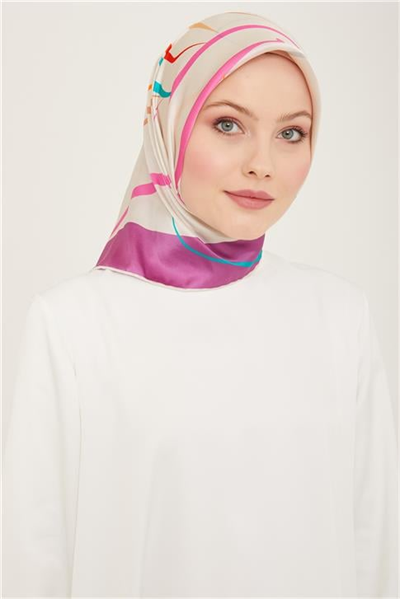 Armine Çiçek Desenli Twill İpek Eşarp 24Ya9140 51 52
