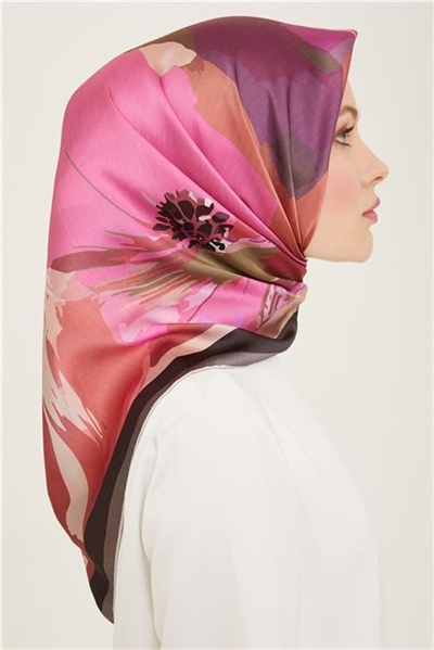 Armine Çiçek Desenli Twill İpek Eşarp 24Ya9145 2 36