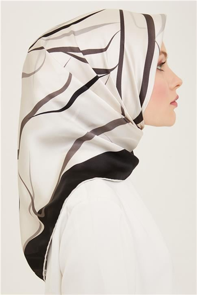Armine Çiçek Desenli Twill İpek Eşarp 24Ya9115 31 85