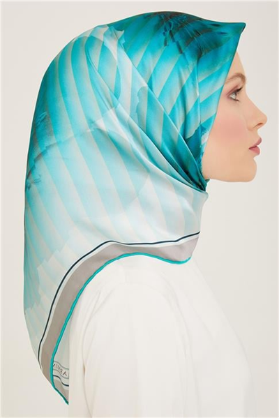 Armine Çiçek Desenli Twill İpek Eşarp 24Ya9100 87 34