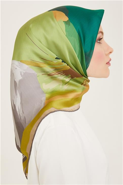Armine Çiçek Desenli Twill İpek Eşarp 24Ya9145 2 52