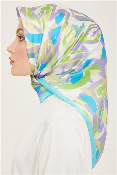 Armine Çiçek Desenli Twill İpek Eşarp 24Ya9140 51 53