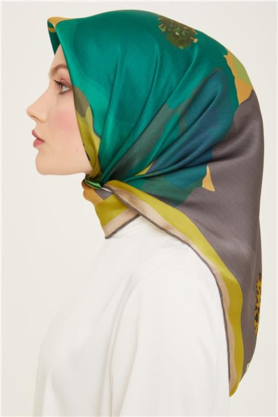 Armine Çiçek Desenli Twill İpek Eşarp 24Ya9145 2 52
