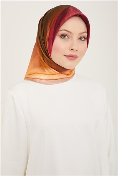 Armine Çiçek Desenli Twill İpek Eşarp 24Ya9112 34 05