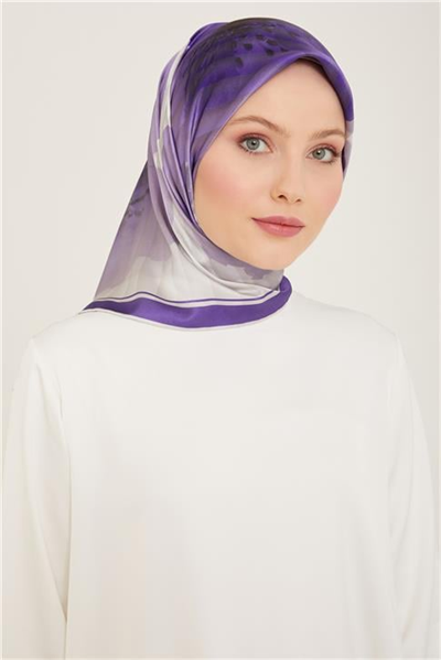Armine Çiçek Desenli Twill İpek Eşarp 24Ya9100 87 08