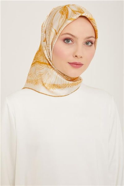 Armine Çiçek Desenli Twill İpek Eşarp 24Ya9121 1 01