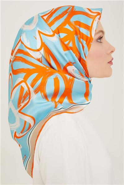 Armine Çiçek Desenli Twill İpek Eşarp 24Ya9123 5 37