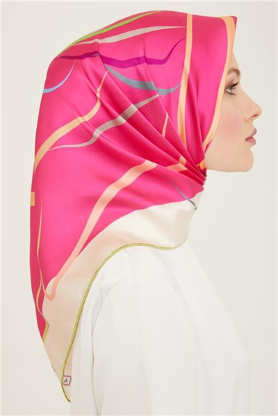 Armine Çiçek Desenli Twill İpek Eşarp 24Ya9115 31 80