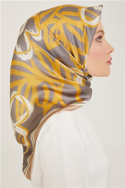 Armine Çiçek Desenli Twill İpek Eşarp 24Ya9123 5 38