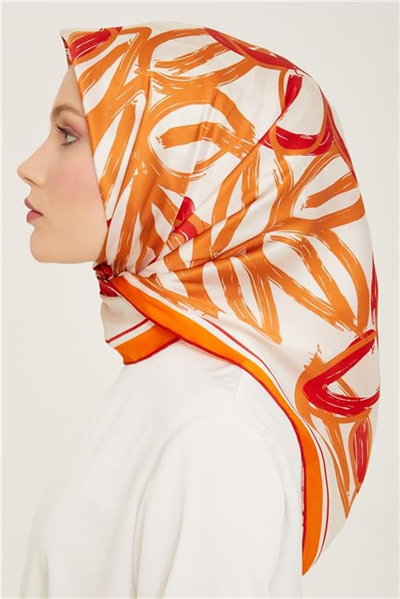 Armine Çiçek Desenli Twill İpek Eşarp 24Ya9123 5 50