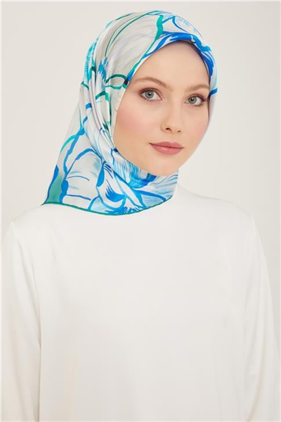 Armine Çiçek Desenli Twill İpek Eşarp 24Ya9110 5 53