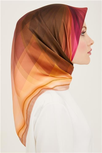 Armine Çiçek Desenli Twill İpek Eşarp 24Ya9112 34 05