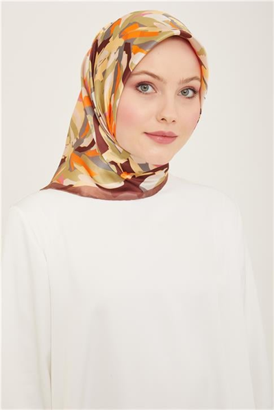 Armine Çiçek Desenli Twill İpek Eşarp 24Ya9140 51 80