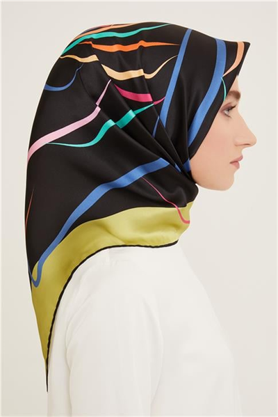 Armine Çiçek Desenli Twill İpek Eşarp 24Ya9115 31 58