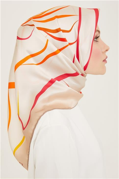 Armine Çiçek Desenli Twill İpek Eşarp 24Ya9115 31 02