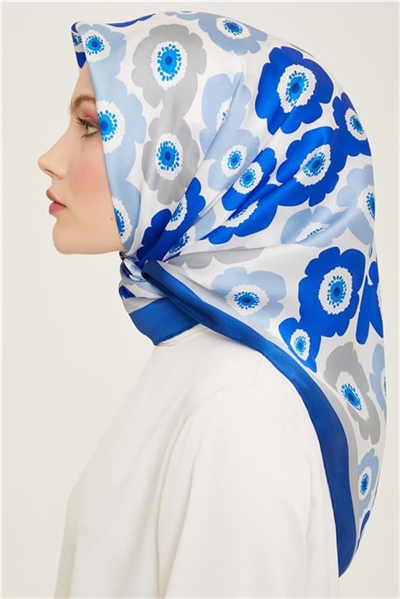 Armine Çiçek Desenli Twill İpek Eşarp 24Ya9106 54 10