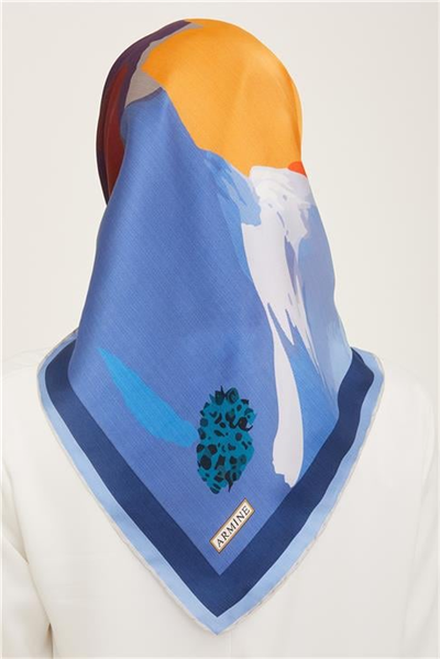 Armine Çiçek Desenli Twill İpek Eşarp 24Ya9145 2 35