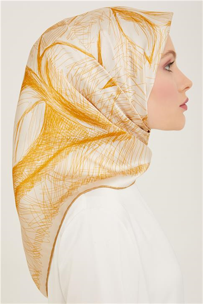 Armine Çiçek Desenli Twill İpek Eşarp 24Ya9121 1 01