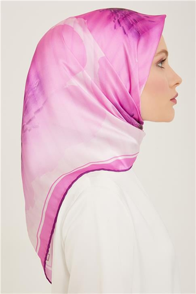Armine Çiçek Desenli Twill İpek Eşarp 24Ya9100 87 04