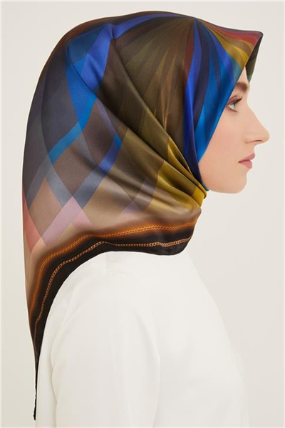 Armine Çiçek Desenli Twill İpek Eşarp 24Ya9112 34 15