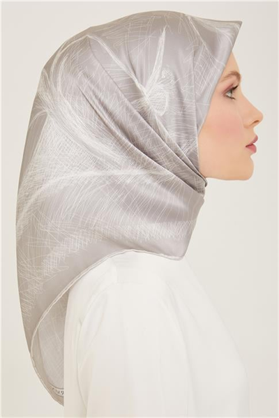 Armine Çiçek Desenli Twill İpek Eşarp 24Ya9121 1 53