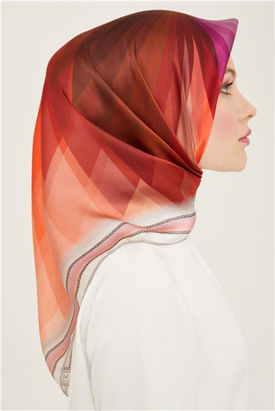 Armine Çiçek Desenli Twill İpek Eşarp 24Ya9112 34 21
