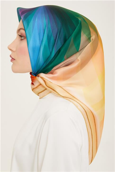 Armine Çiçek Desenli Twill İpek Eşarp 24Ya9112 34 03