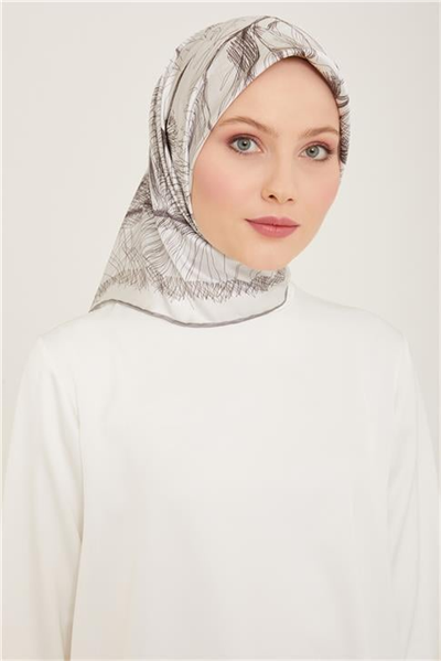 Armine Çiçek Desenli Twill İpek Eşarp 24Ya9121 1 32