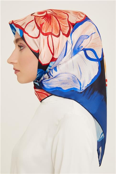 Armine Çiçek Desenli Twill İpek Eşarp 24Ya9110 5 38