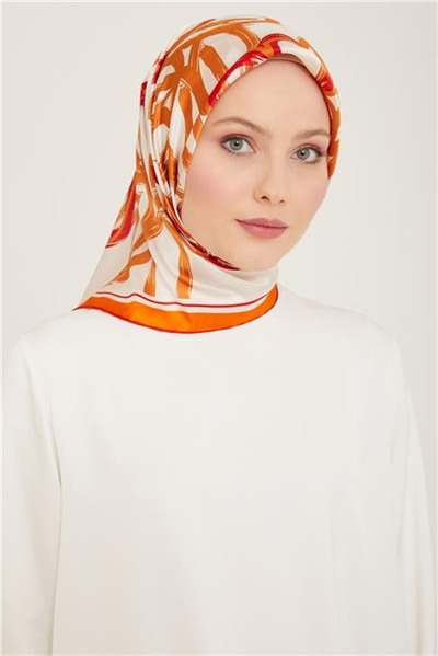 Armine Çiçek Desenli Twill İpek Eşarp 24Ya9123 5 50