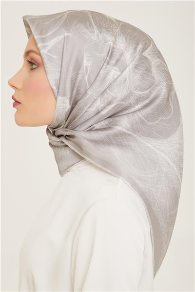 Armine Çiçek Desenli Twill İpek Eşarp 24Ya9121 1 53