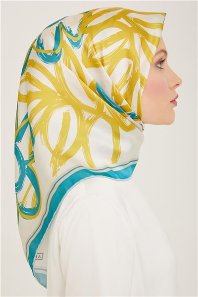 Armine Çiçek Desenli Twill İpek Eşarp 24Ya9123 5 05