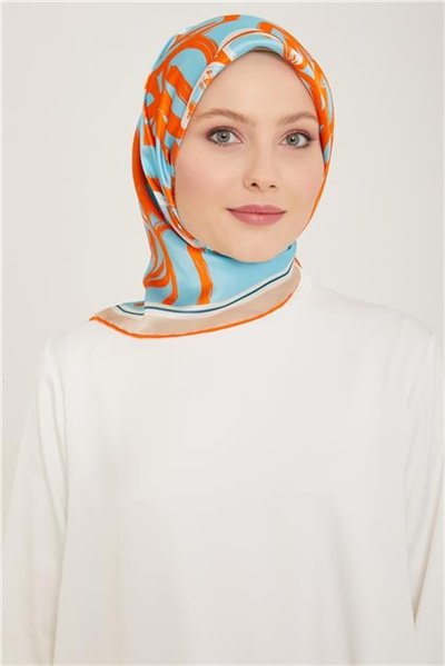 Armine Çiçek Desenli Twill İpek Eşarp 24Ya9123 5 37