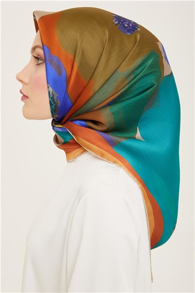 Armine Çiçek Desenli Twill İpek Eşarp 24Ya9145 2 02