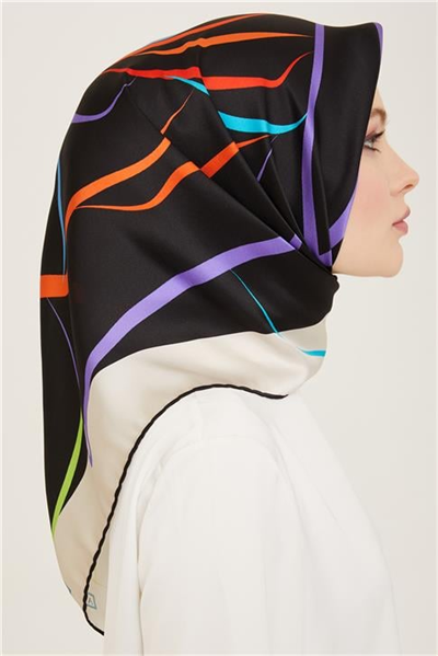 Armine Çiçek Desenli Twill İpek Eşarp 24Ya9115 31 01