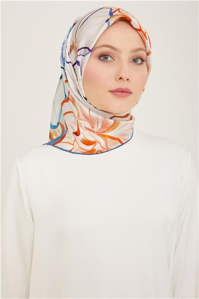 Armine Çiçek Desenli Twill İpek Eşarp 24Ya9110 5 05