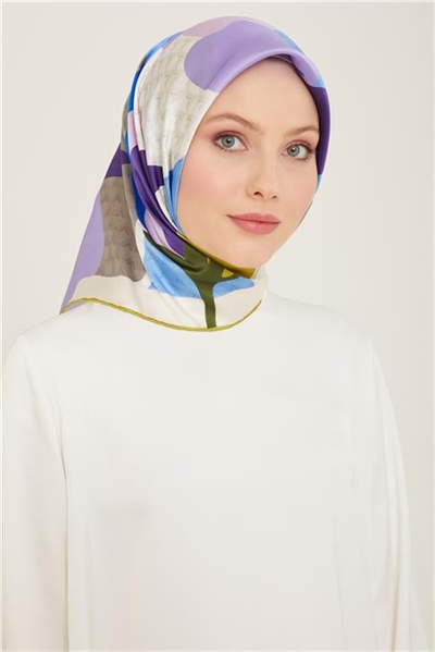 Armine Çiçek Desenli Twill İpek Eşarp 24Ya9119 14 03