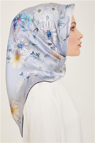 Armine Çiçek Desenli Twill İpek Eşarp 24Ya9129 02