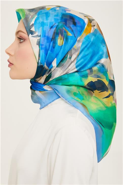 Armine Çiçek Desenli Twill İpek Eşarp 24Ya9103 81 83