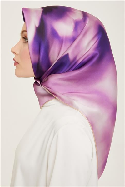 Armine Çiçek Desenli Twill İpek Eşarp 24Ya9124 82 35
