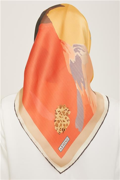 Armine Çiçek Desenli Twill İpek Eşarp 24Ya9145 2 04