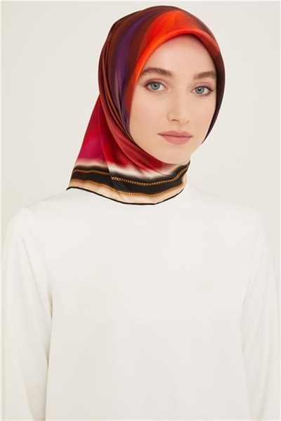Armine Çiçek Desenli Twill İpek Eşarp 24Ya9112 34 39