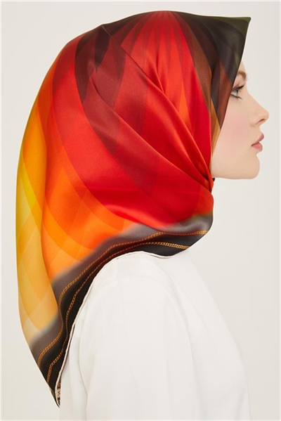 Armine Çiçek Desenli Twill İpek Eşarp 24Ya9112 34 20