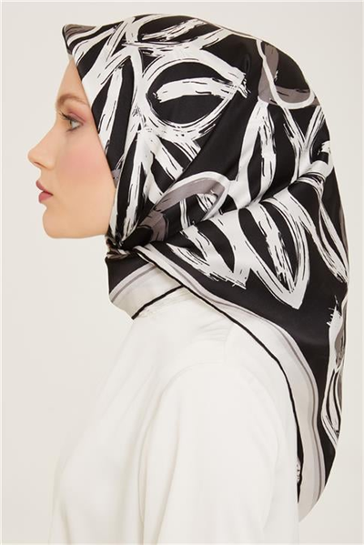 Armine Çiçek Desenli Twill İpek Eşarp 24Ya9123 5 01