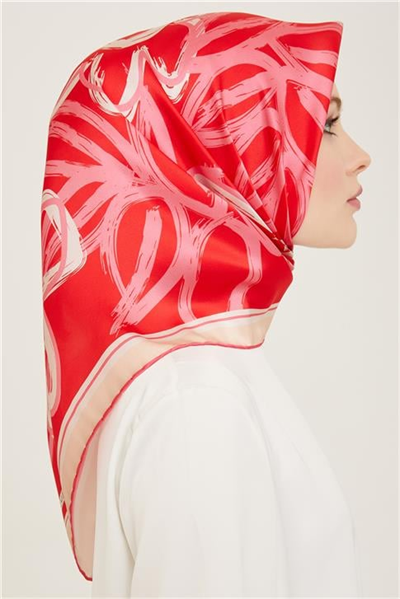 Armine Çiçek Desenli Twill İpek Eşarp 24Ya9123 5 81