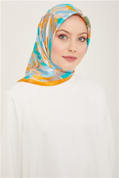 Armine Çiçek Desenli Twill İpek Eşarp 24Ya9140 51 51